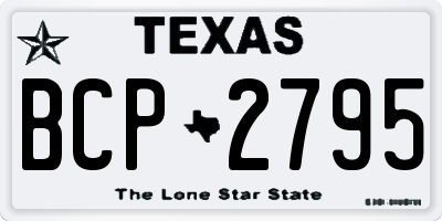 TX license plate BCP2795