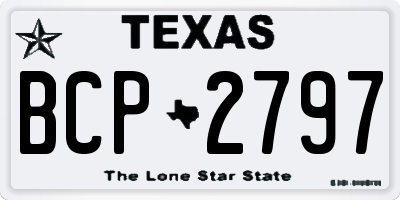 TX license plate BCP2797