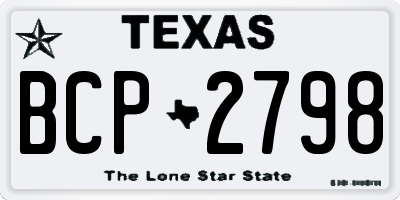 TX license plate BCP2798