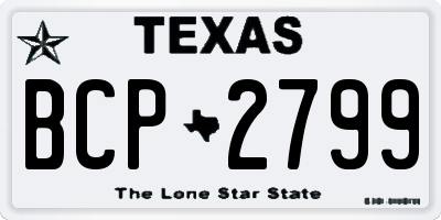 TX license plate BCP2799