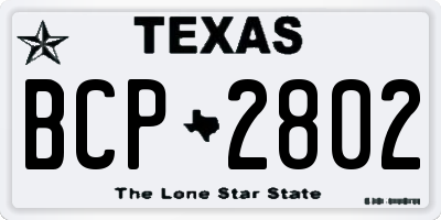 TX license plate BCP2802