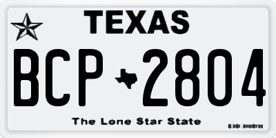 TX license plate BCP2804