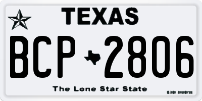 TX license plate BCP2806