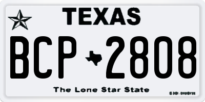 TX license plate BCP2808