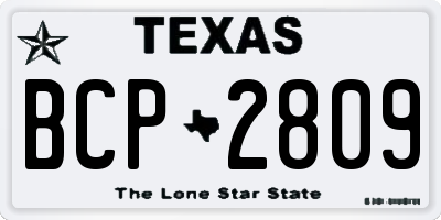 TX license plate BCP2809