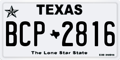TX license plate BCP2816