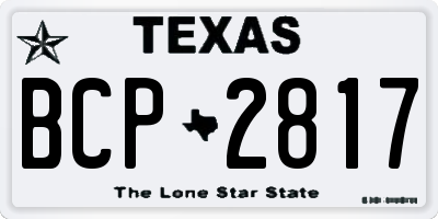 TX license plate BCP2817