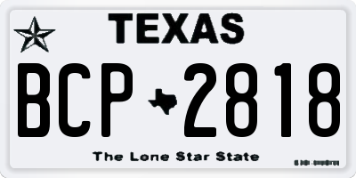 TX license plate BCP2818