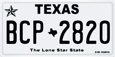 TX license plate BCP2820