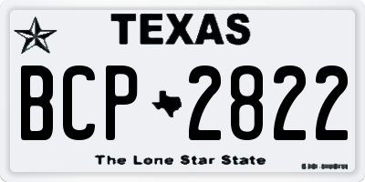 TX license plate BCP2822