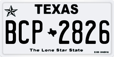 TX license plate BCP2826
