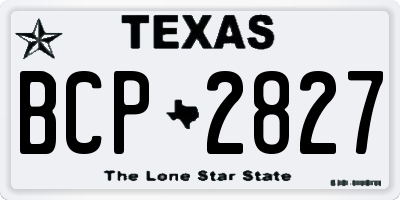 TX license plate BCP2827