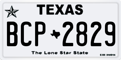 TX license plate BCP2829