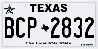 TX license plate BCP2832