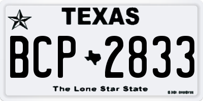 TX license plate BCP2833