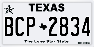 TX license plate BCP2834