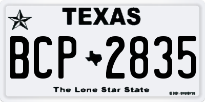 TX license plate BCP2835