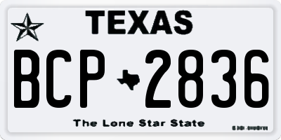 TX license plate BCP2836