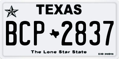 TX license plate BCP2837