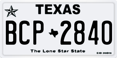 TX license plate BCP2840