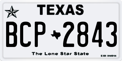 TX license plate BCP2843