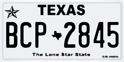 TX license plate BCP2845