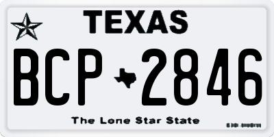 TX license plate BCP2846