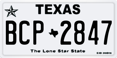TX license plate BCP2847