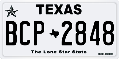 TX license plate BCP2848