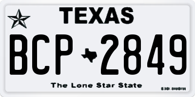 TX license plate BCP2849