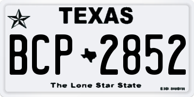 TX license plate BCP2852
