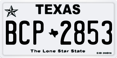 TX license plate BCP2853