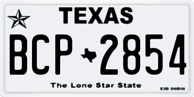 TX license plate BCP2854