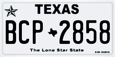 TX license plate BCP2858