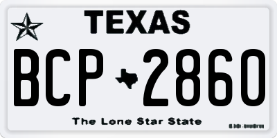 TX license plate BCP2860