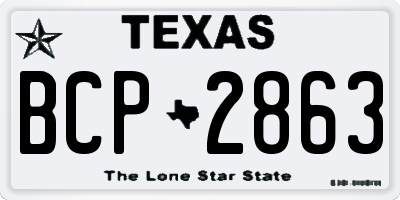 TX license plate BCP2863