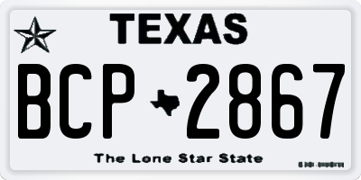 TX license plate BCP2867