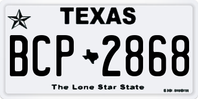 TX license plate BCP2868