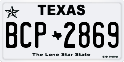TX license plate BCP2869