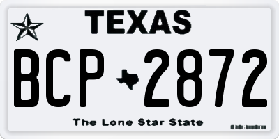 TX license plate BCP2872