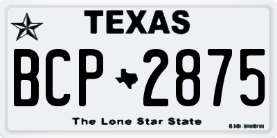 TX license plate BCP2875