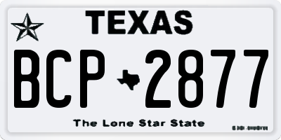 TX license plate BCP2877