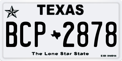 TX license plate BCP2878