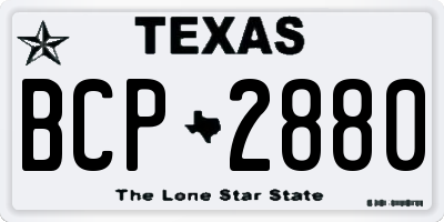 TX license plate BCP2880