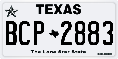TX license plate BCP2883