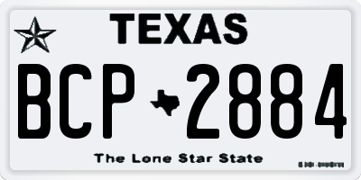 TX license plate BCP2884
