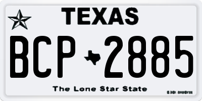TX license plate BCP2885