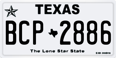 TX license plate BCP2886