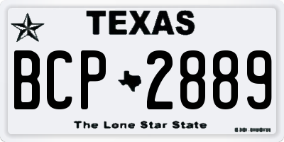 TX license plate BCP2889