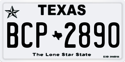 TX license plate BCP2890